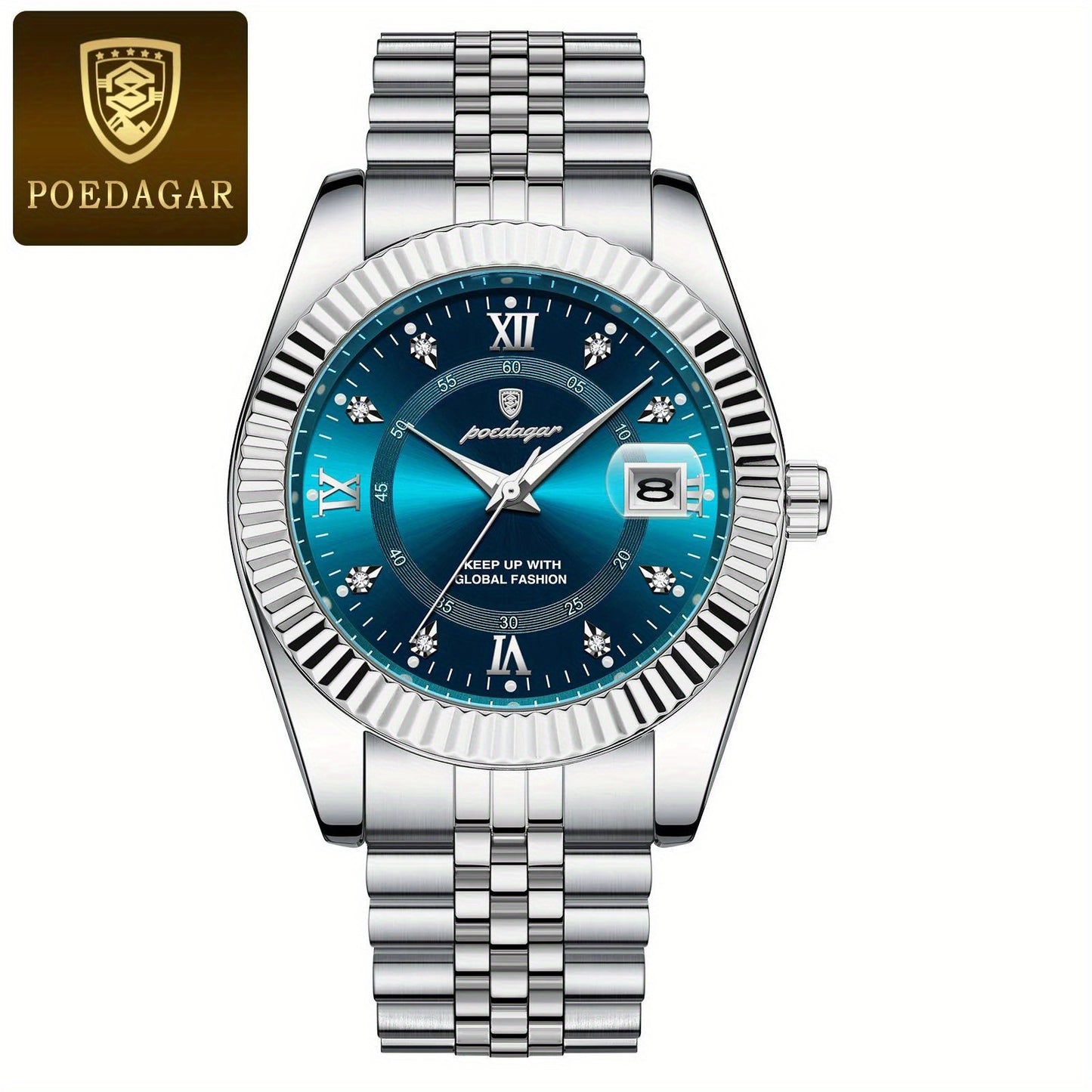 POEDAGAR Men's And Women's Calendar Luxury Sports Watch Waterproof Luminous Date Men's And Women's Watch Quartz Stainless Steel Men's And Women's Brand Watch