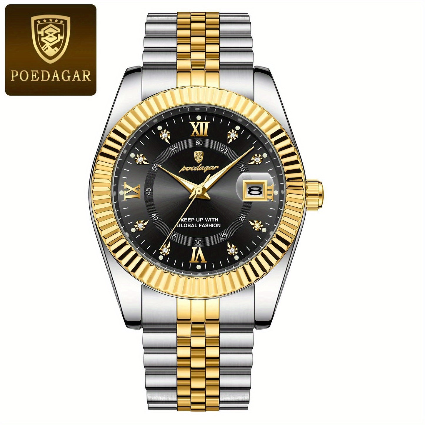 POEDAGAR Men's And Women's Calendar Luxury Sports Watch Waterproof Luminous Date Men's And Women's Watch Quartz Stainless Steel Men's And Women's Brand Watch