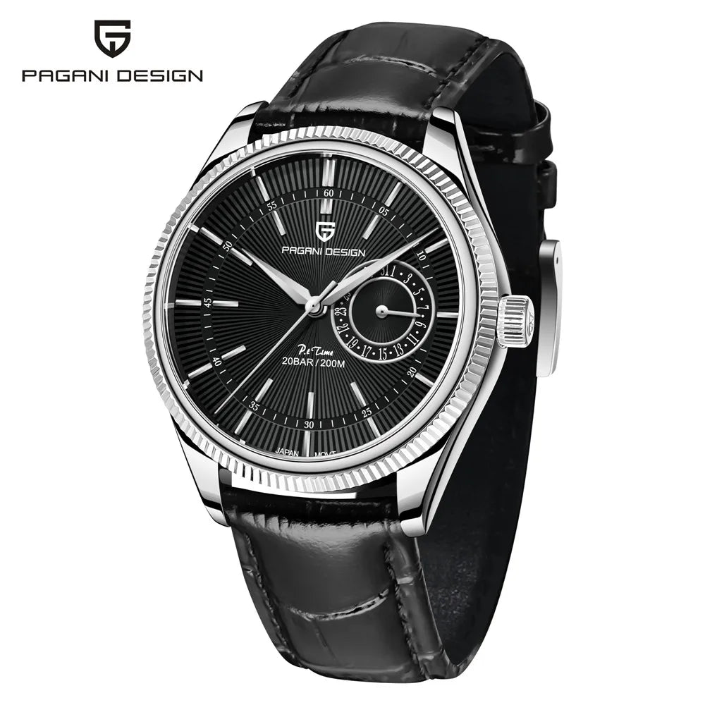 2021 New PAGANI DESIGN Men's watches Luxury Quartz Watch for men Mechanical travel time Wrist Watch men Leather Japan VH65 Clock