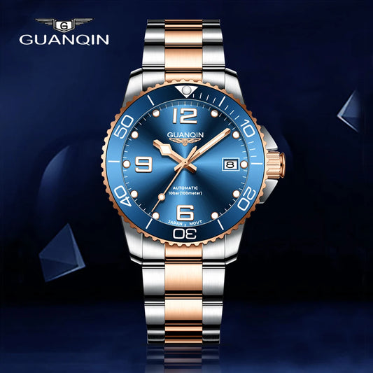 GUANQIN New Men Mechanical Wristwatches Top Luxury NH35 Automatic Watch For Men Sapphire Stainless Steel Waterproof Reloj Hombre