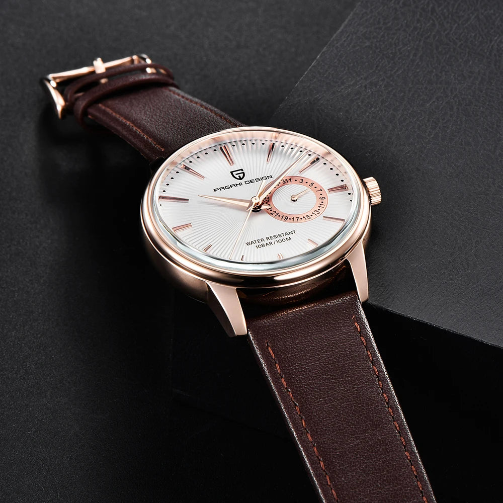 PAGANI DESIGN Quartz Watch VH65 Men's Automatic watches Casual Fashion Leather Watch for men reloj hombre PD1654