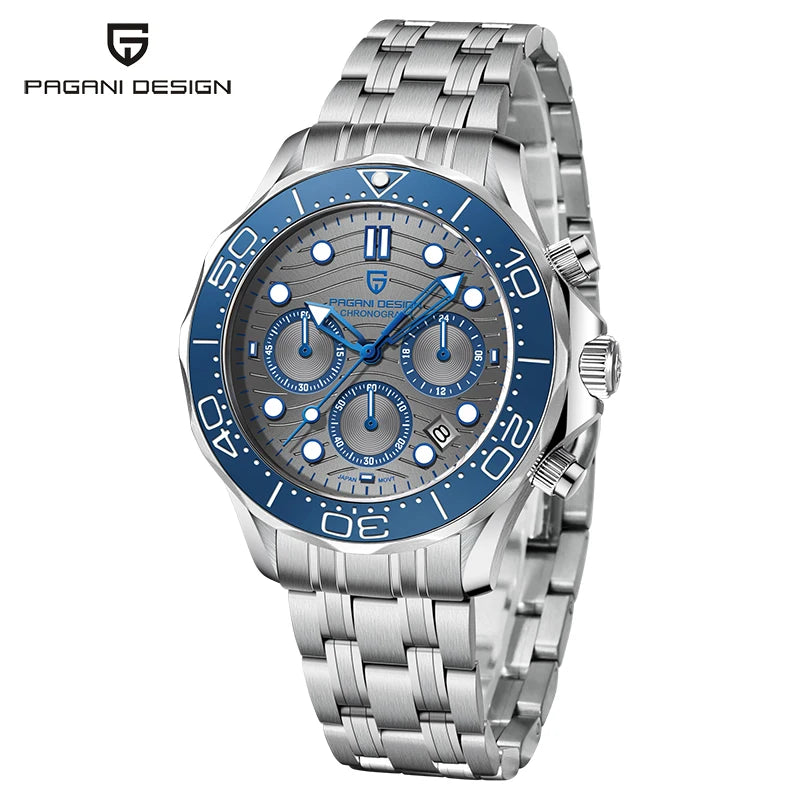 PAGANI Design Brand New Multi-Function Quartz Chronograph Men's Watch Bracelet Accessories Sapphire Stainless Steel Waterproof