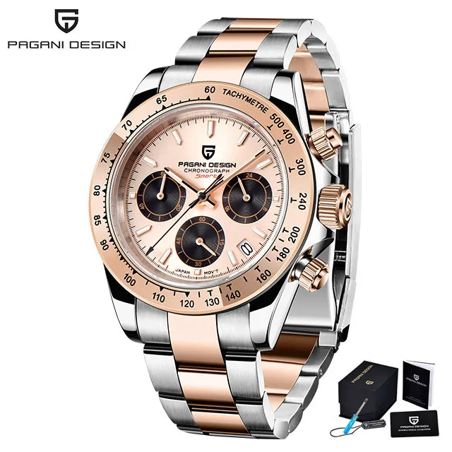 2023 New PAGANI Design Top Brand Men's Sports Quartz Watches Sapphire Stainless Steel Waterproof Chronograph Luxury Reloj Hombre