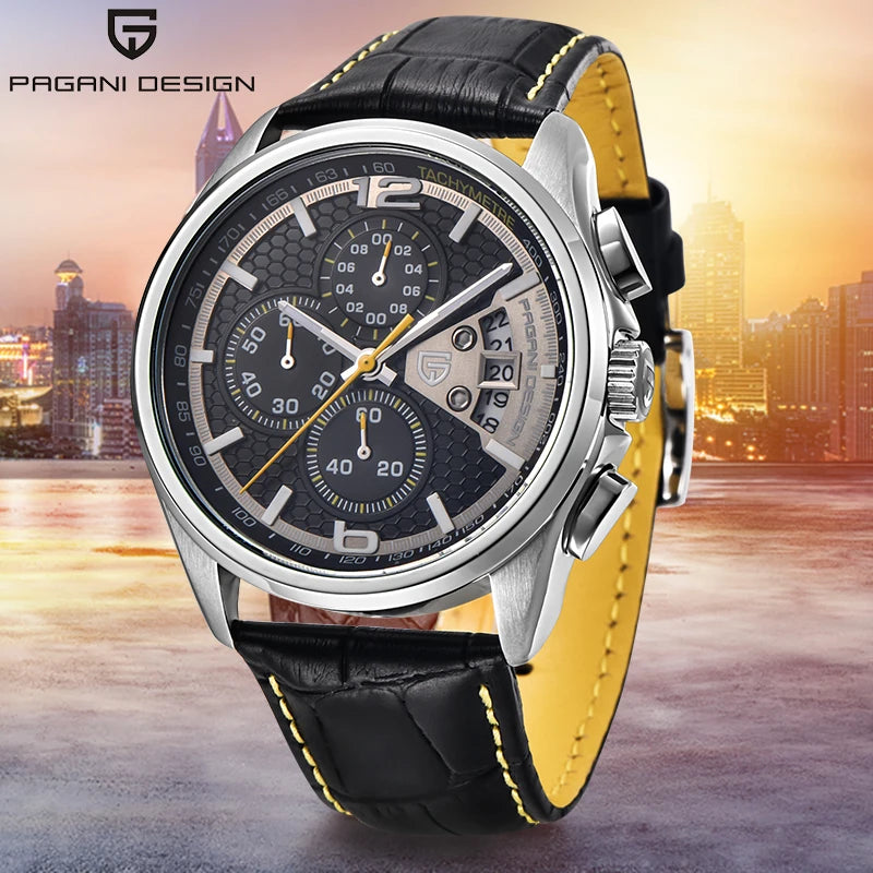 Top luxury brand PAGANI DESIGN Men's watches fashion sport wristwatch male quartz chornograph men waterproof clock Reloj hombres