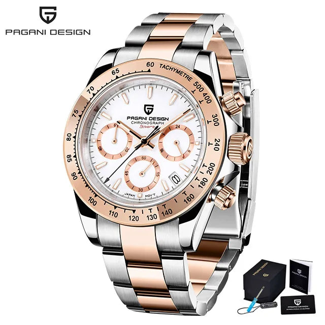 2023 New PAGANI Design Top Brand Men's Sports Quartz Watches Sapphire Stainless Steel Waterproof Chronograph Luxury Reloj Hombre