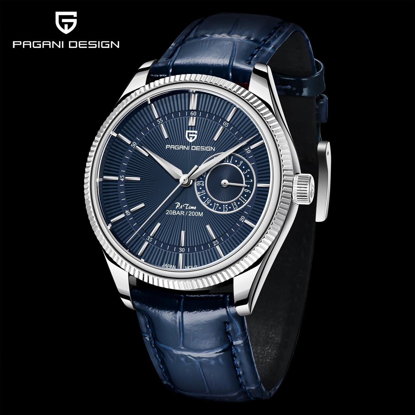 PAGANI Design Top Luxury Men's 200m Waterproof Quartz Clock Sapphire Mechanical Second Walking Quartz Watch Relogio PD1689