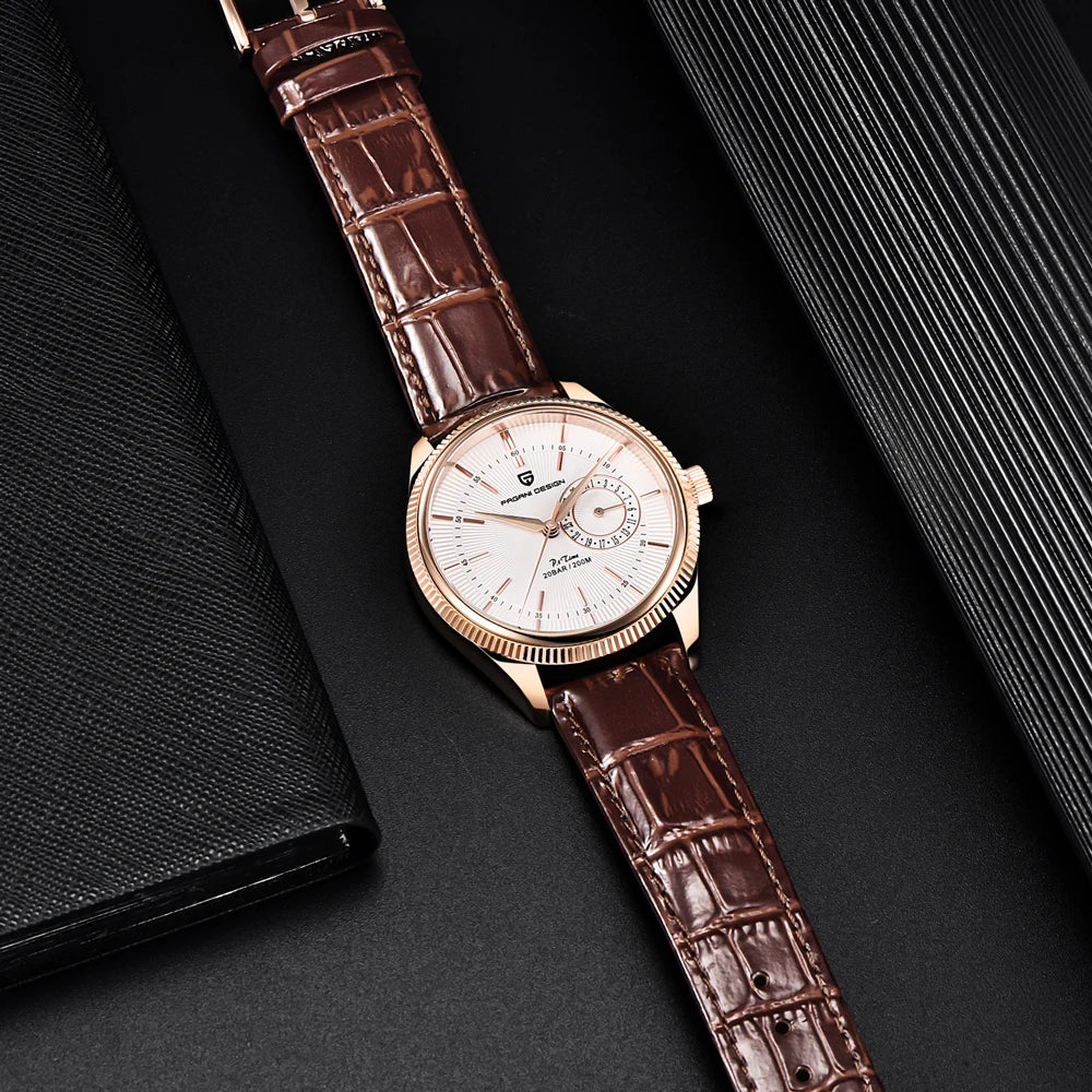 2021 New PAGANI DESIGN Men's watches Luxury Quartz Watch for men Mechanical travel time Wrist Watch men Leather Japan VH65 Clock