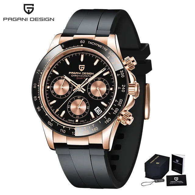 2025 New PAGANI DESIGN Top Men Sports Quartz Watch 40MM Sapphire Stainless Steel 100m Waterproof Luxus Chronograph Reloj Hombre