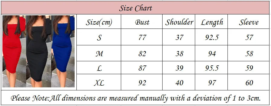 Sexy Women Bodycon Dress Slim Fit Office Ladies Bandage Party Midi Dresses Sundress OL Clothes Elegant Dress