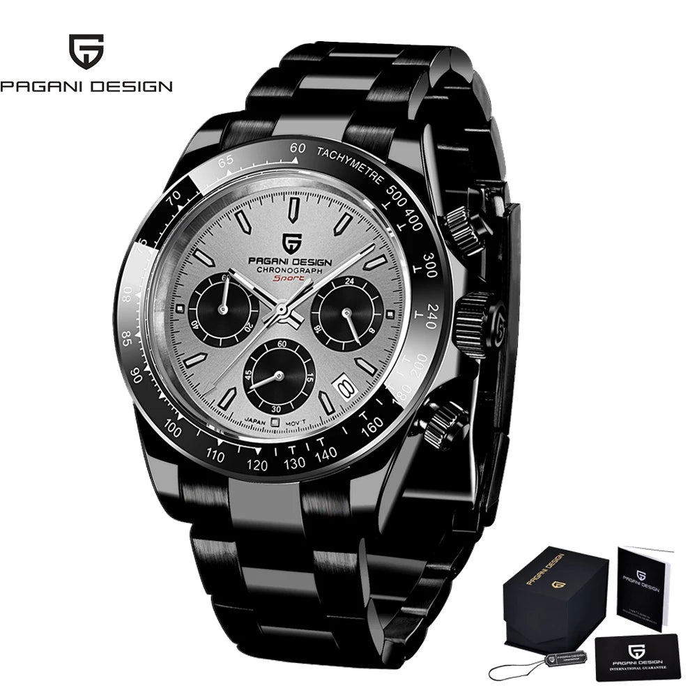 2025 New PAGANI DESIGN Top Men Sports Quartz Watch 40MM Sapphire Stainless Steel 100m Waterproof Luxus Chronograph Reloj Hombre