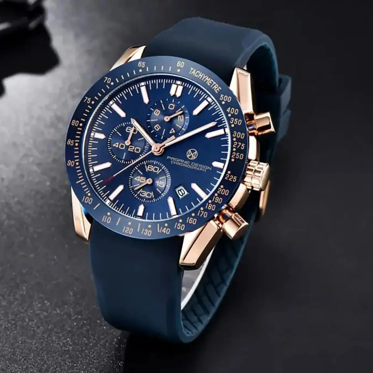 Pagane Design 2024 New Fashionable Men's Quartz Watch Sapphire Stainless Steel Waterproof 3Bar Luminous C3 Reloj Hombre Chronogr