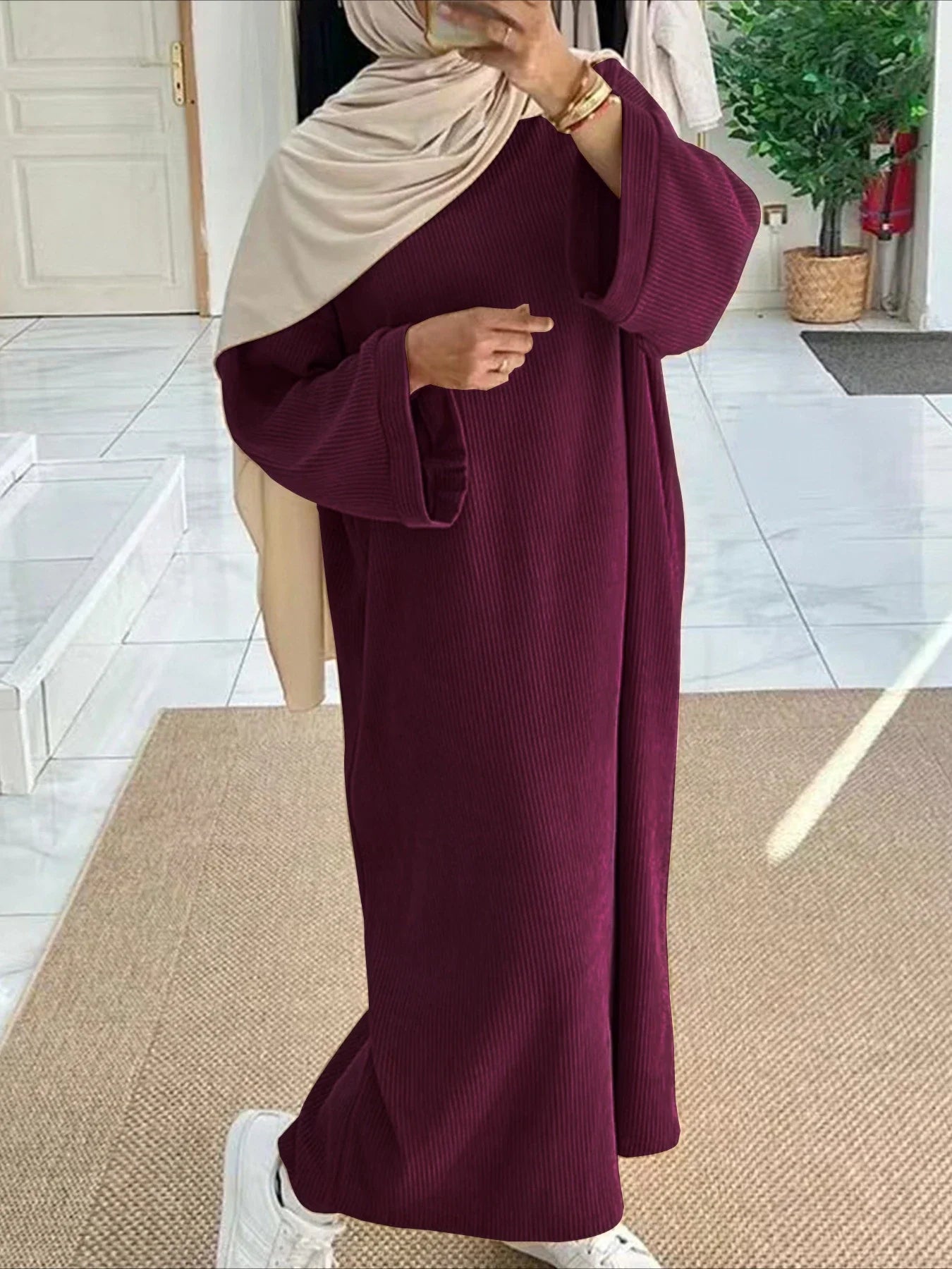 Eid Muslim Women Modest Dresses Ramadan Islam Vestidos Jalabiya Morocco Saudi Arab Abayas Dubai Kaftan 2024 Autumn Winter Robe