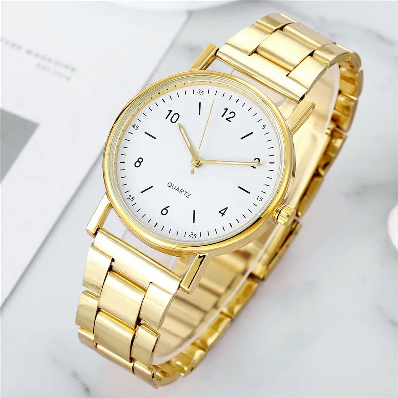 Ladies High-end Quartz Watch Stainless Steel Luminous Dial Leisure Watch Women Watches Rose Gold Stainless Steel Dial Ladies