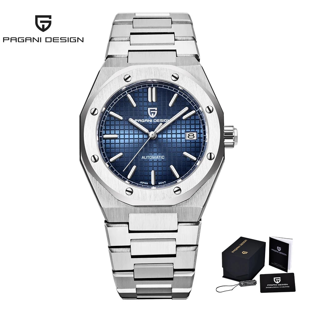 Pagani Design 2024 NH35 Business Men's Automatic Mechanical Watch Top grade Sapphire Calendar Stainless Steel Waterproof 20Bar G