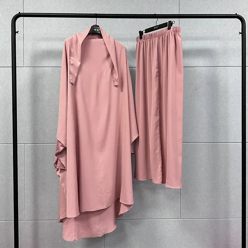 Muslim Set Fashion Women's Dresses Two-piece Set Dubai Turkey Kaftan Abayas Dresses for Women Casual Robe Kimono Femme Caftan