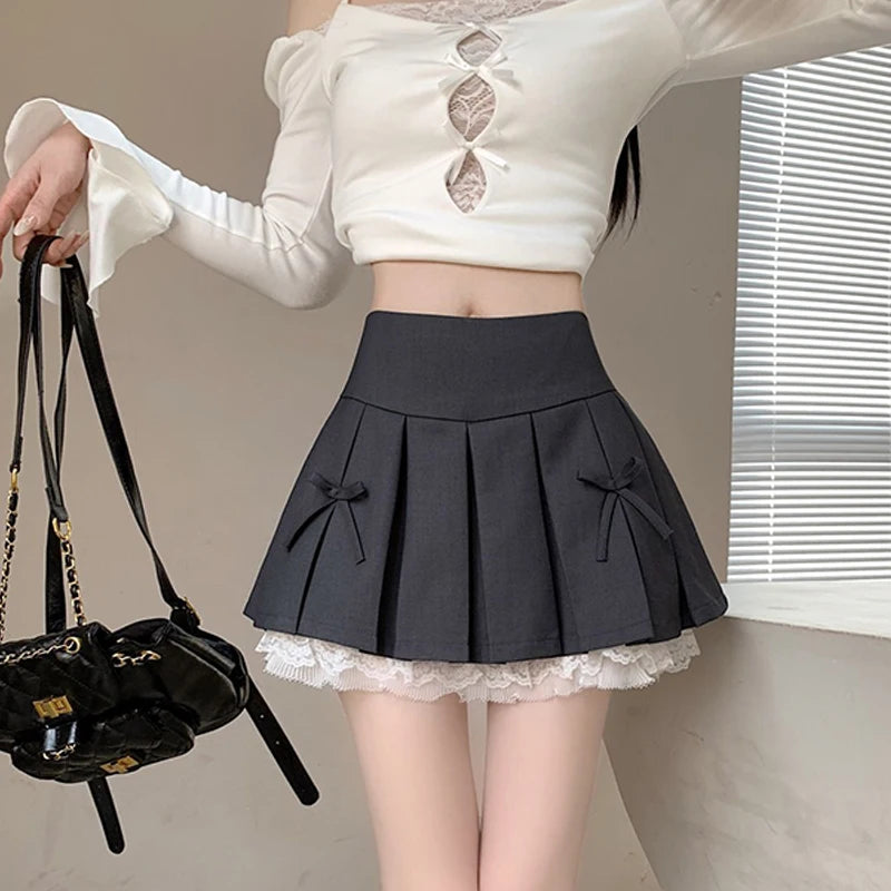 Korean Style Fashion Sweet High Waist College Style Pleated Skirt For Women