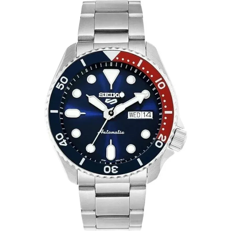 SUPER SALE Only 299AED. Limited Stock.  SEIKO Watch 5 Sports Series automatic Waterproof Steel Band Round Rotatable Quartz Classic Fashion Wristwatches