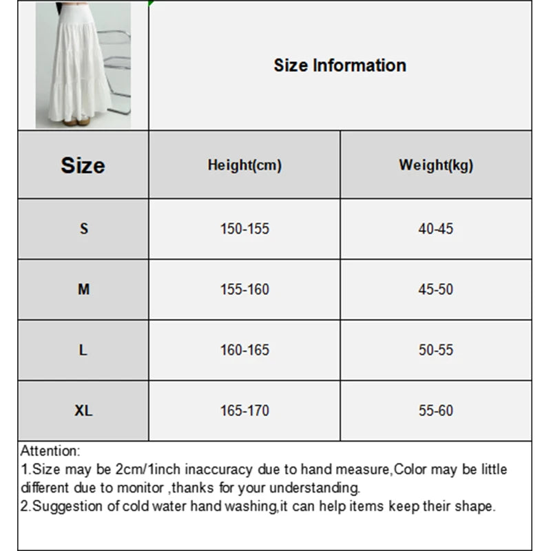 Fashionable Sweet College Style High Waist Cake Long Skirt For Women