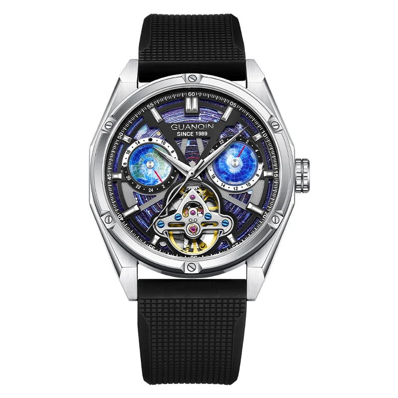 2024 New GUANQIN Tourbillon Men's Watches Top Brand Luxury Automatic Watch For Men Mechanical Wristwatches Clock Sapphire Mirror