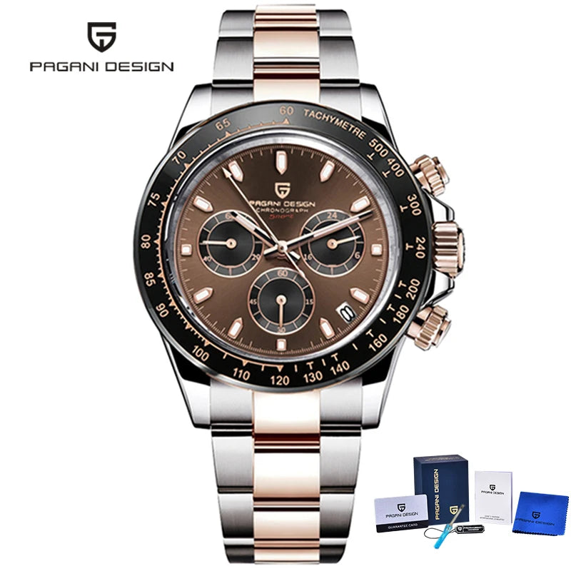 2023 New PAGANI Design Top Brand Men's Sports Quartz Watches Sapphire Stainless Steel Waterproof Chronograph Luxury Reloj Hombre