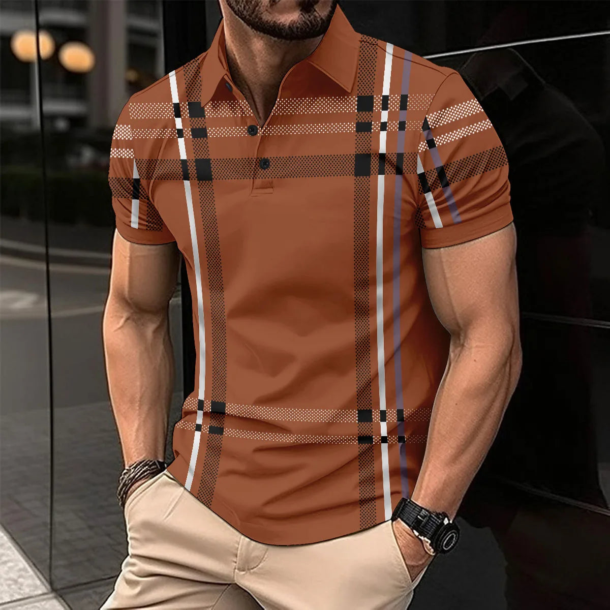 Summer's Best-Selling Men's Striped POLO Shirt, Men's T-Shirt Casual Comfort, Street Style Men's Top, The Perfect Gift For Men