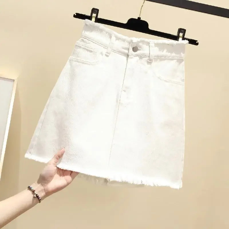 Woman Skirts High Waist Denim Skirt for Women Spring and Summer Skirt A- line Short Skirt Mujer Faldas Saias Mulher