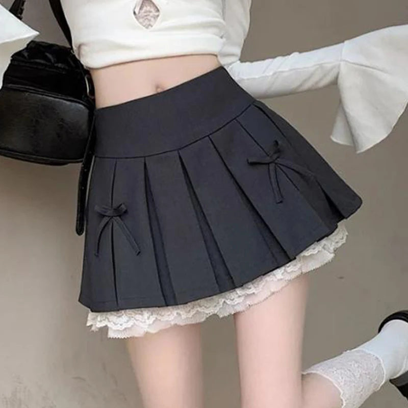 Korean Style Fashion Sweet High Waist College Style Pleated Skirt For Women