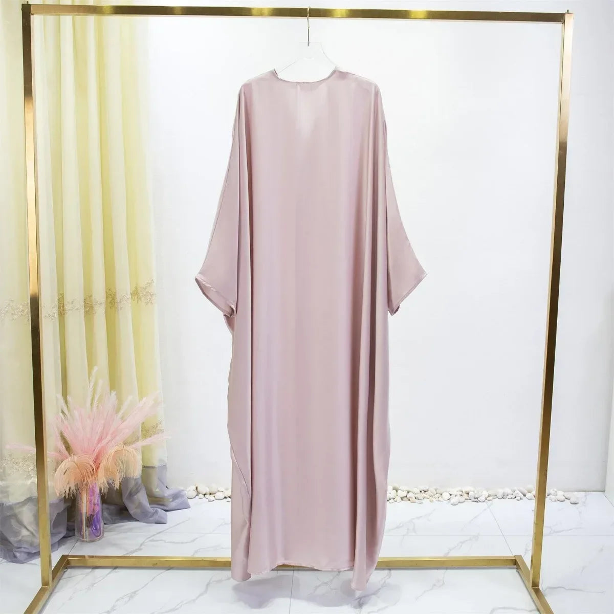 Open Front Abaya Muslim Out Kaftan Loose Maxi Length Dress ,Women Jilbabs Long Sleeve Cardigan Coat And Sleeveless Inner Dress