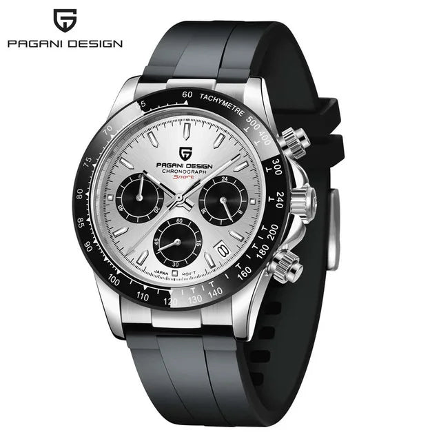 PAGANI DESIGN New Ceramic Bezel Men Quartz Wristwatches Luxurys Sapphire Glass Chronograph 100m Waterproof Stainless Watches Men