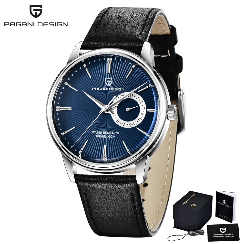 PAGANI DESIGN Quartz Watch VH65 Men's Automatic watches Casual Fashion Leather Watch for men reloj hombre PD1654