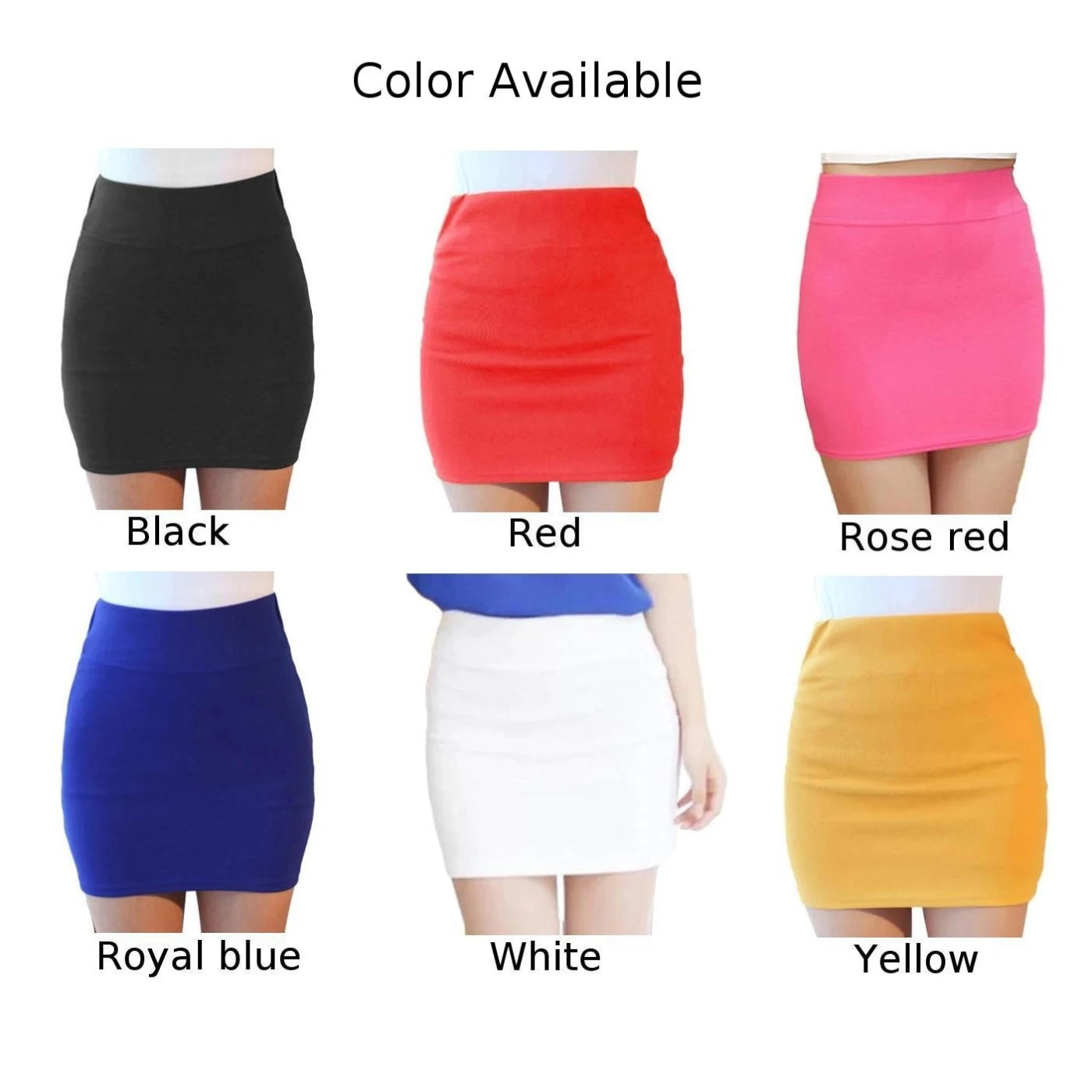 Women Midi Candy ColorShort Elastic Pleated Short Skirt High Waist Slim Casual