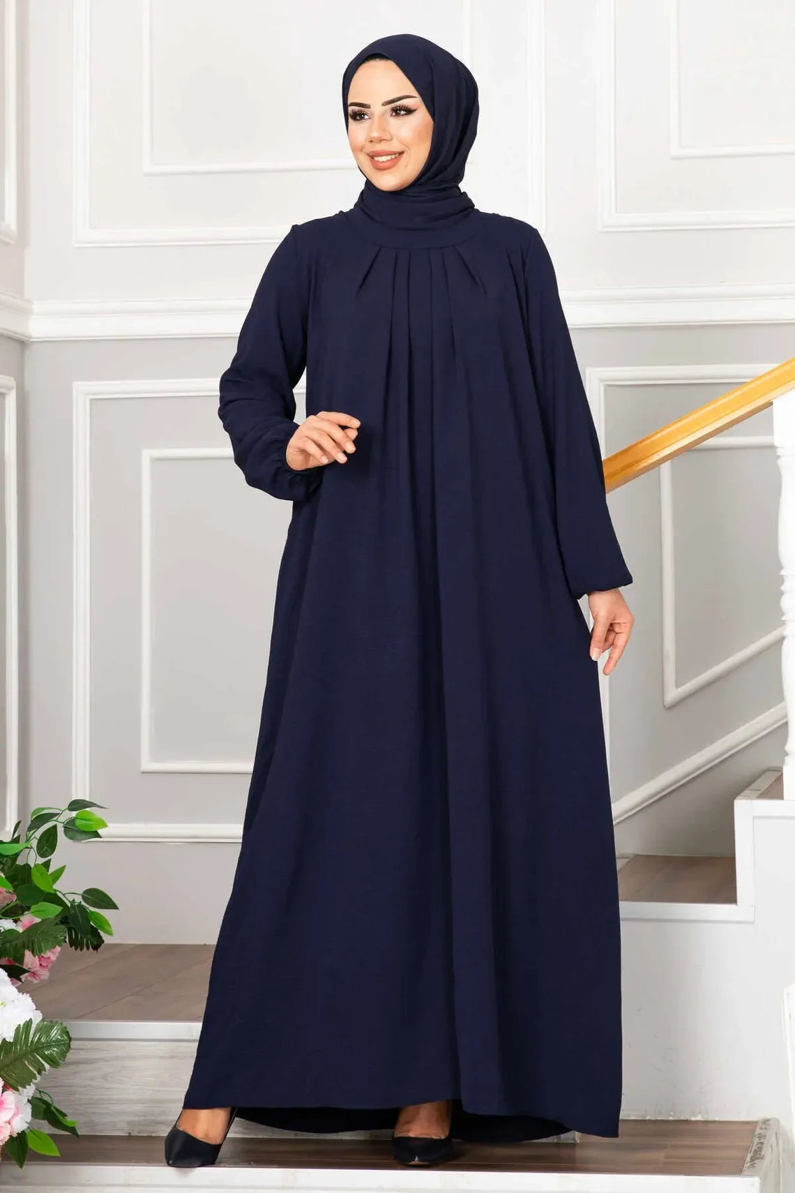 Turkish Muslim Dress Modest Pleated Dresses Abayas for Women Ball Evening Robe Femme Musulmane Dubai Abaya Kaftan Islam Clothing