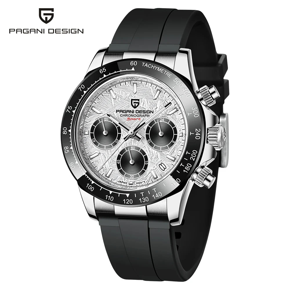 PAGANI DESIGN New Ceramic Bezel Men Quartz Wristwatches Luxurys Sapphire Glass Chronograph 100m Waterproof Stainless Watches Men