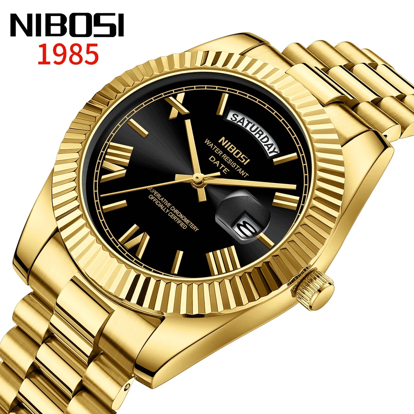 NIBOSI Brand Original Stainless Steel Quartz Watches For Men Luxury Date Display Luminous Fashion Men's Watch relogios masculino