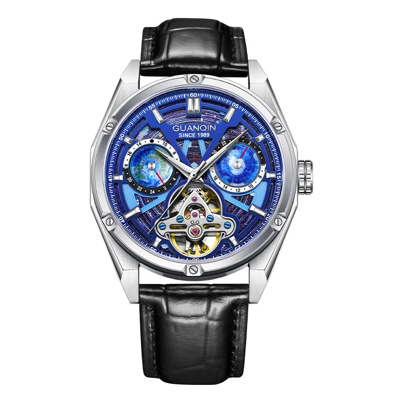 2024 New GUANQIN Tourbillon Men's Watches Top Brand Luxury Automatic Watch For Men Mechanical Wristwatches Clock Sapphire Mirror