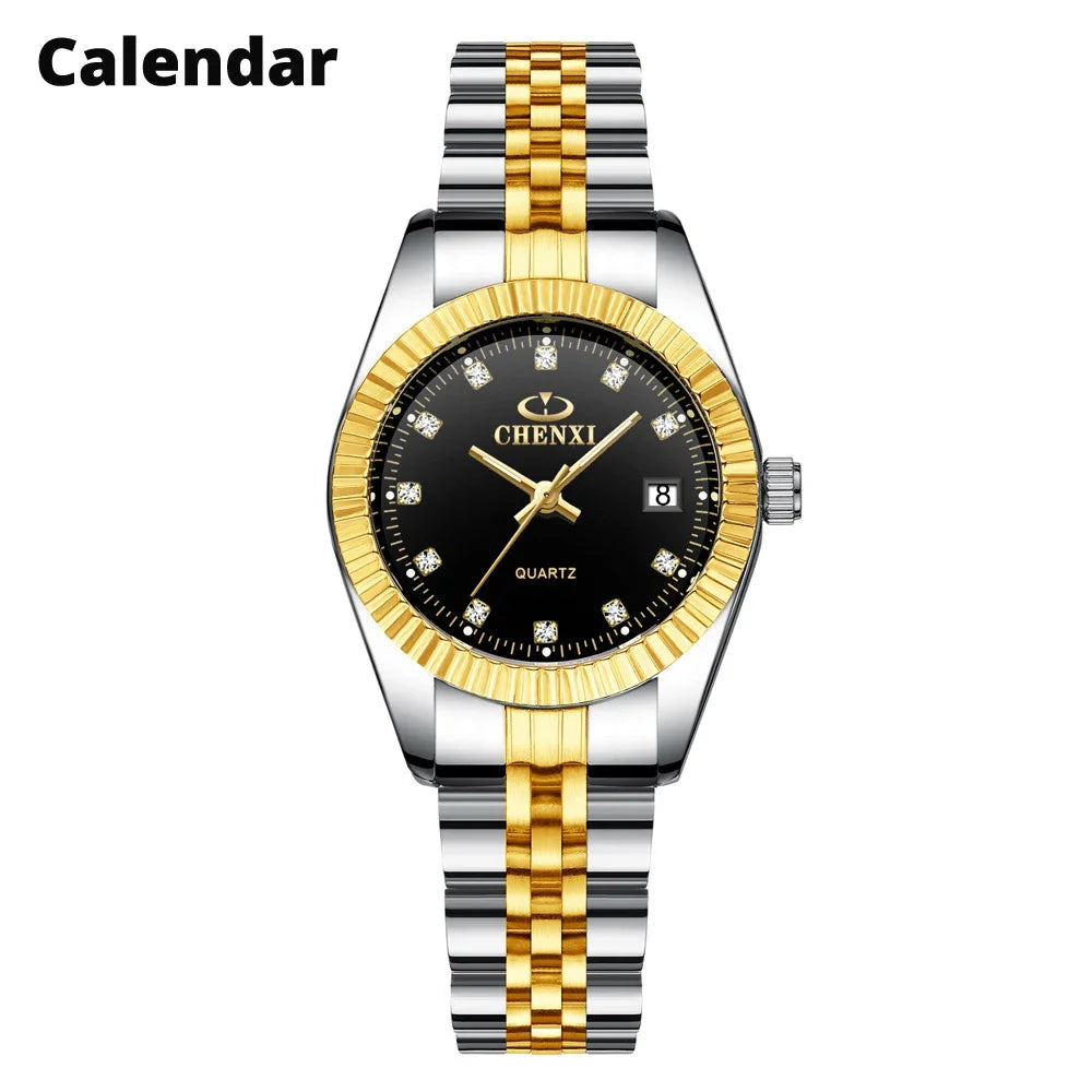 CHENXI 004A Luxury Women Watch Stainless Steel Quartz Watches Waterproof Diamond Woman Wristwatch Fashion Elegant Ladies Clock