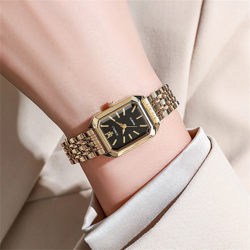 UTHAI  New Women Watch Light Luxury Brand Stainless Steel Ladies Business Watches Female Student Fashion Quartz Wristwatches