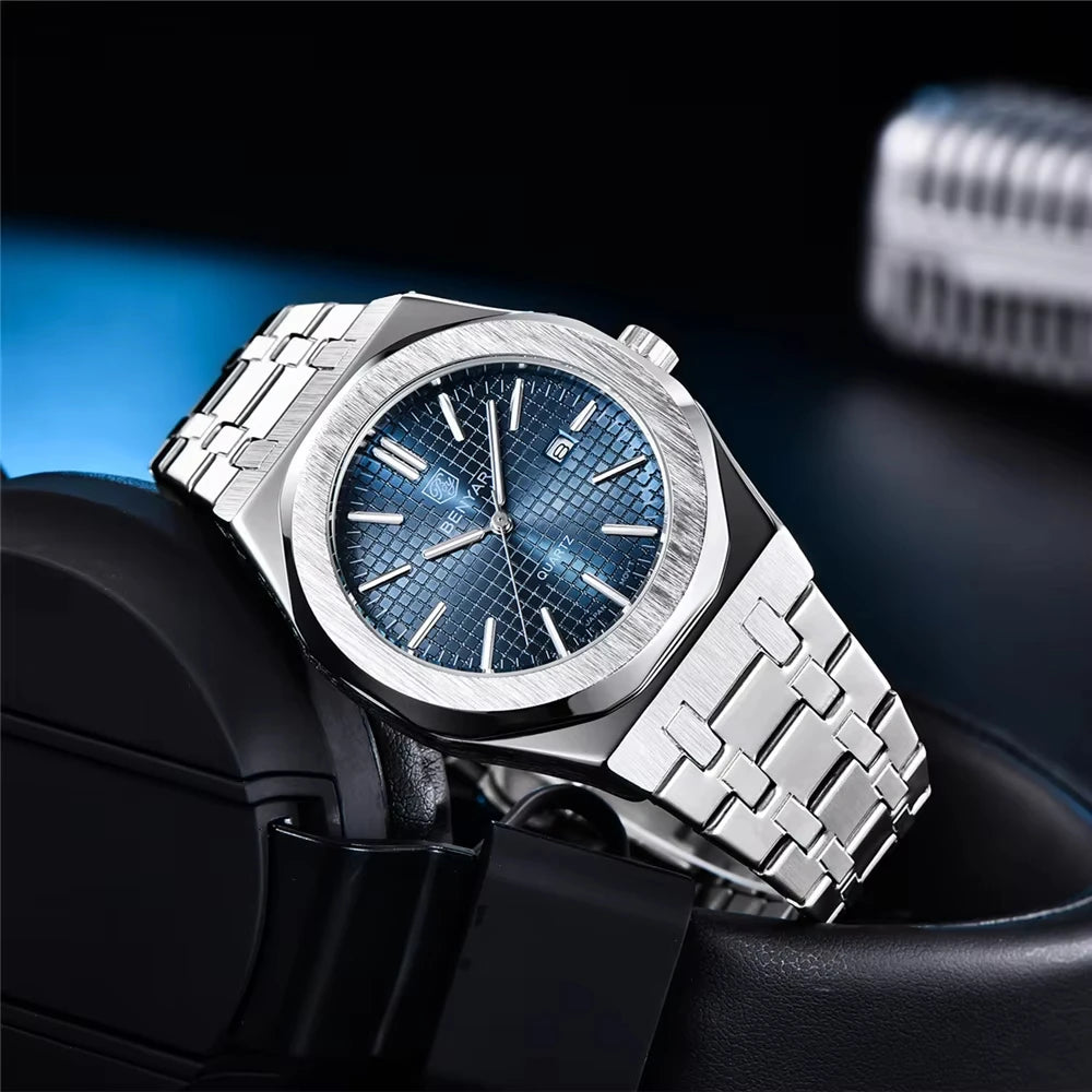 BENYAR Quartz Watch Luxury men's wristwatch Casual Fashion Waterproof Multifunctional Automatic Luminous reloj hombre BY5156 M