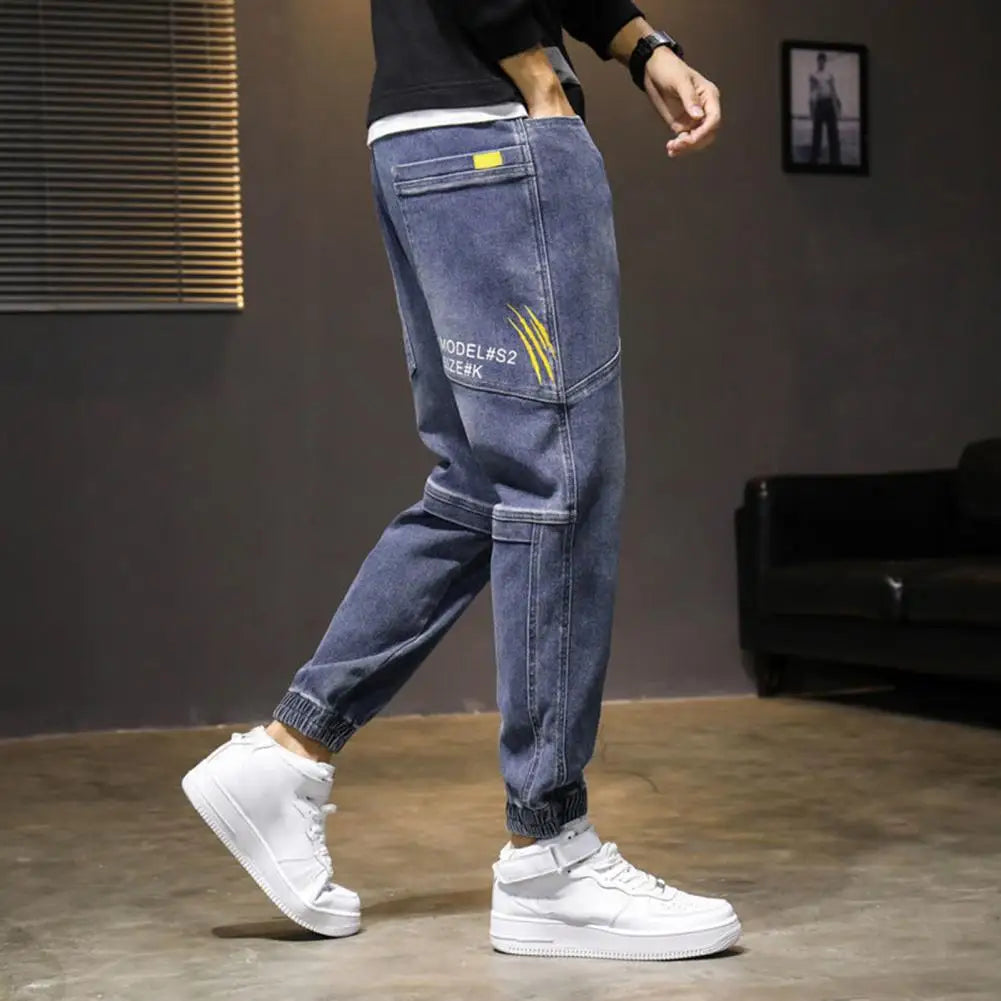 Work pants for men's Denim Baggy summer new Korean style pants Pants Men's loose-fitting multi-pocket overalls men's trousers