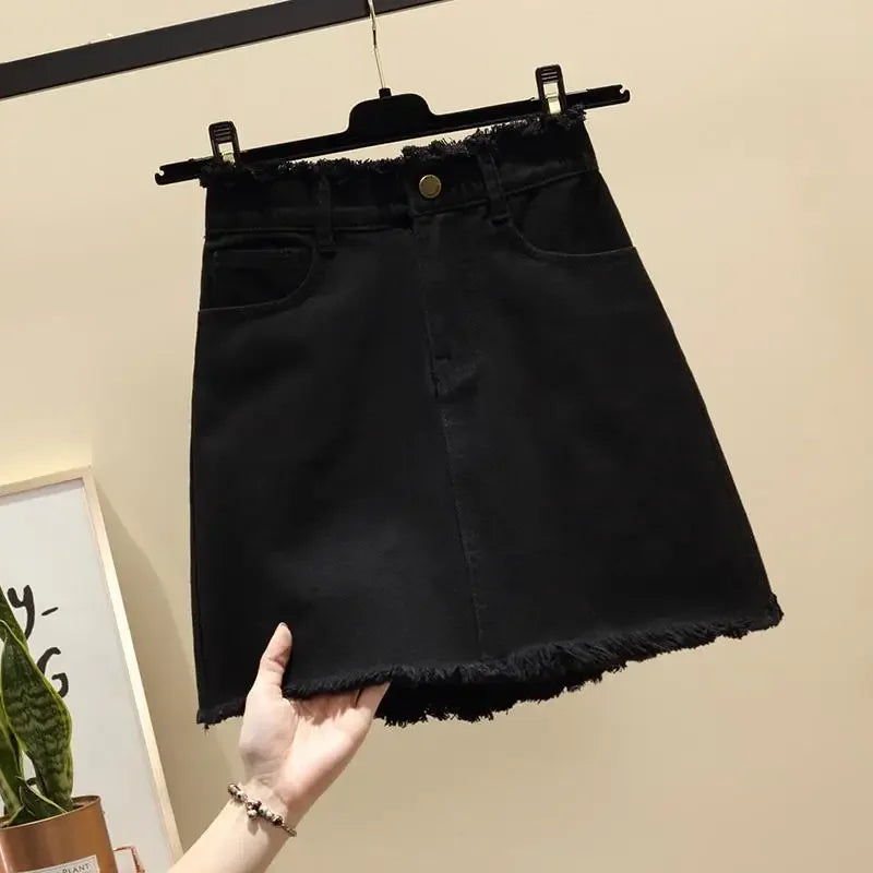 Woman Skirts High Waist Denim Skirt for Women Spring and Summer Skirt A- line Short Skirt Mujer Faldas Saias Mulher