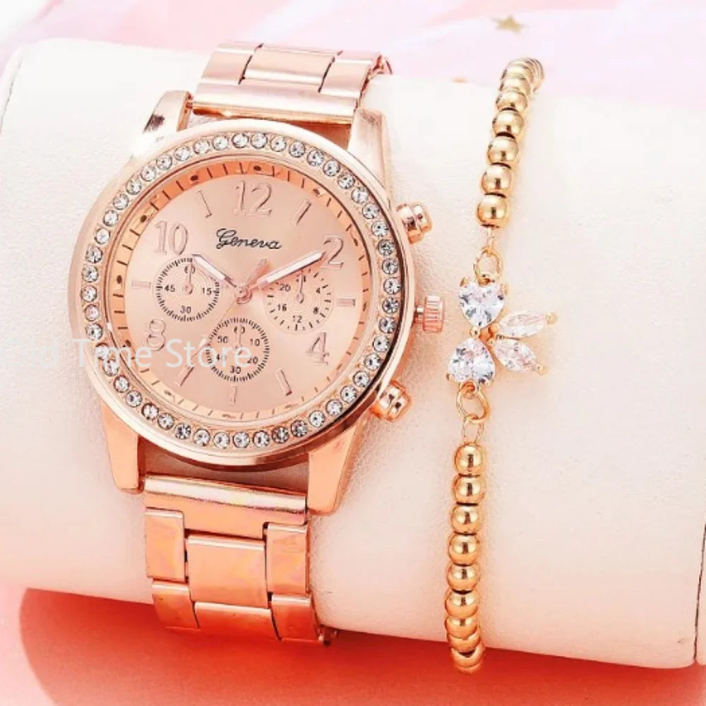 Women  Watches Geneva Classic Rhinestone Watch Women Watches Ladies Fashion Gold Watch Clock Reloj Mujer Montre Femme 시계