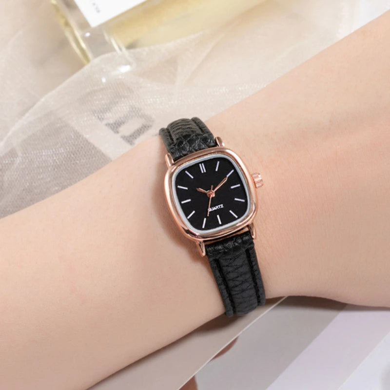 Retro Brown Women Watches Qualities Small Ladies Wristwatches Vintage Leather Bracelet Watch Fashion Brand Female Envío Gratis