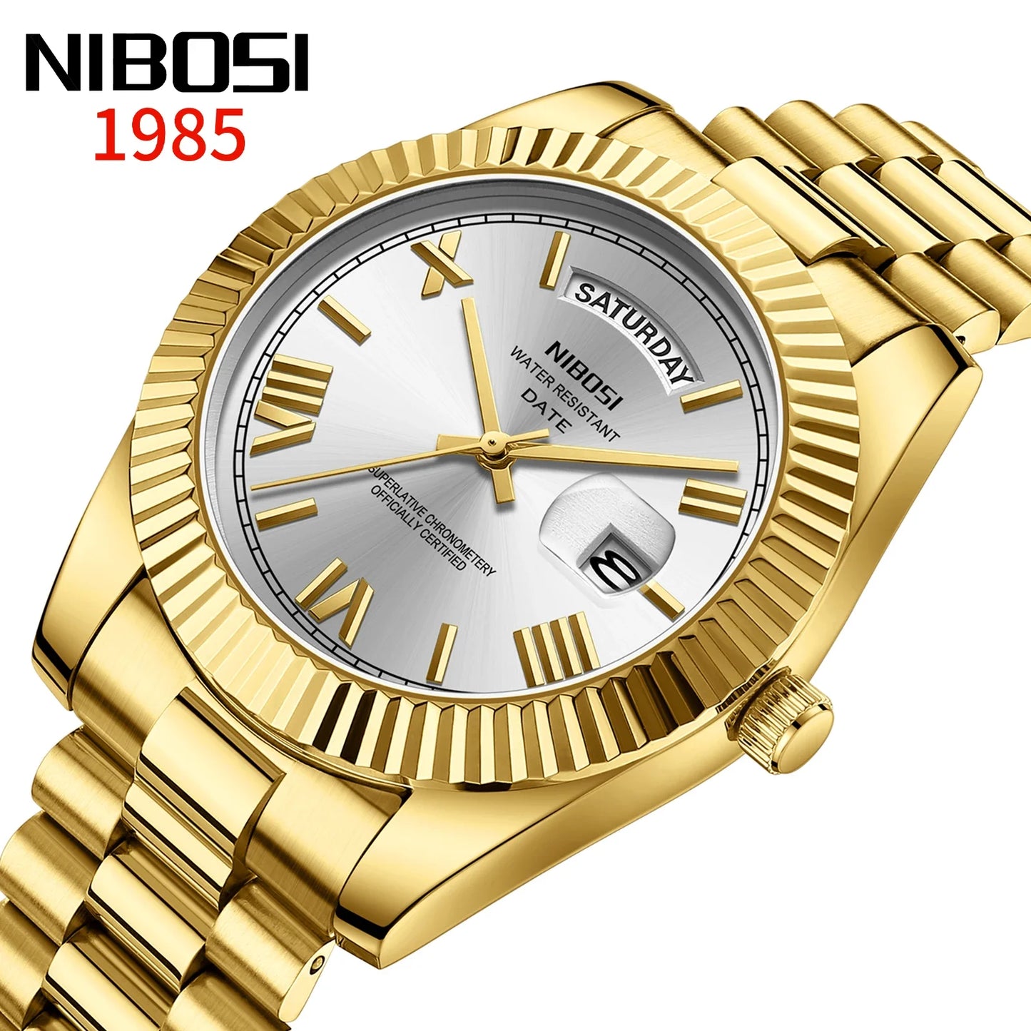 NIBOSI Brand Original Stainless Steel Quartz Watches For Men Luxury Date Display Luminous Fashion Men's Watch relogios masculino