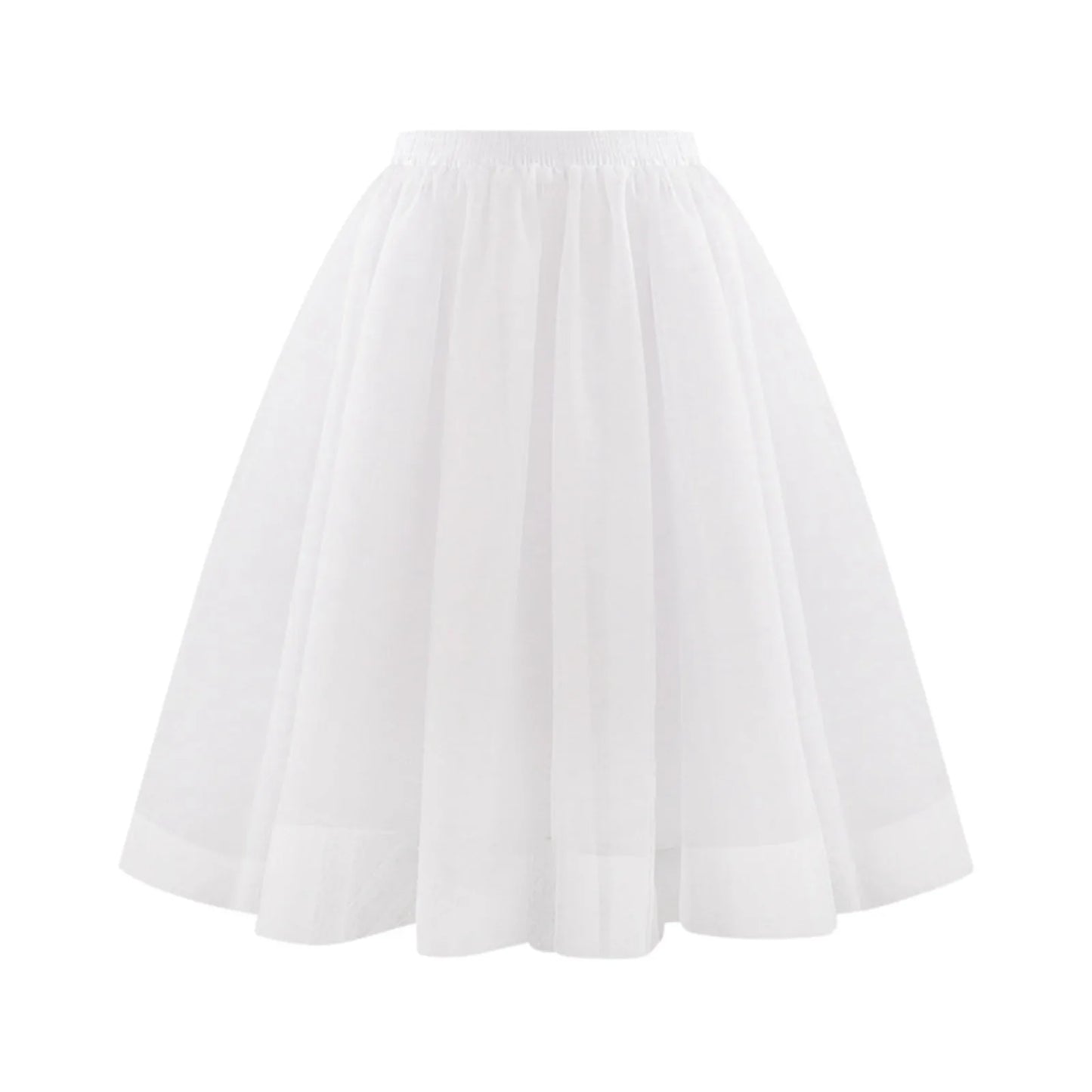 Fashion Tulle Skirt Pleated Tutu Skirts Womens Soft Drape Mid Length Skirt Wedding Bridal Bridesmaid Large Size A Line Skirts