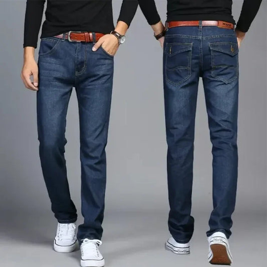 The Four Seasons Men's New Style Casual Jeans Fashion Solid Straight Classic Denim Pants Daily Jeans Trousers Work Pants