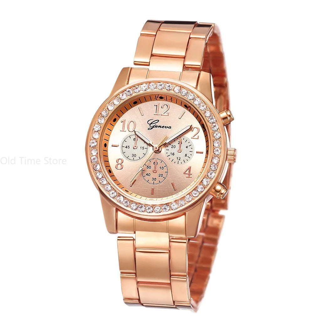 Women  Watches Geneva Classic Rhinestone Watch Women Watches Ladies Fashion Gold Watch Clock Reloj Mujer Montre Femme 시계