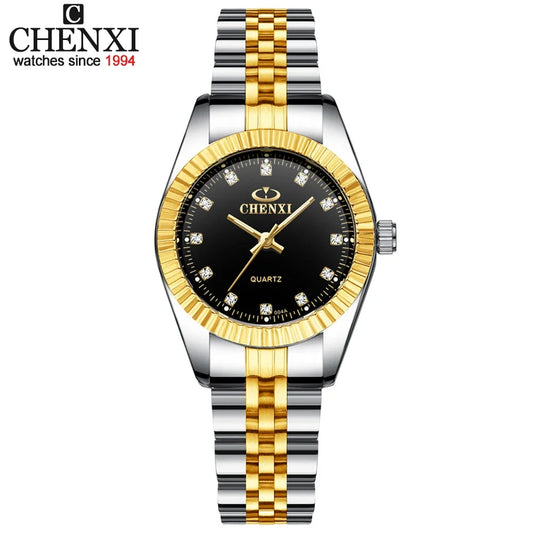 CHENXI 004A Luxury Women Watch Stainless Steel Quartz Watches Waterproof Diamond Woman Wristwatch Fashion Elegant Ladies Clock