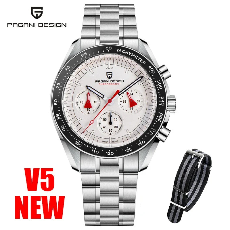 PAGANI DESIGN Moon Mens Watches Luxury Automatic Quartz Watch For Men Chronograph Waterproof Sports Clock Men Wristwatch Relogio