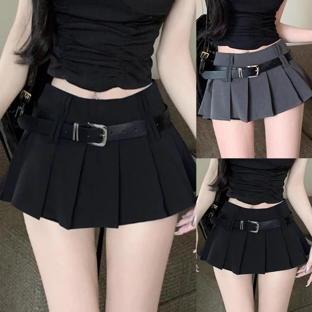 Black Mini Skirt Women Tennis Skirt High-waisted Pleated Skirt Kawaii White Skirt Tennis Shorts Skirts Solid School Girl Uniform