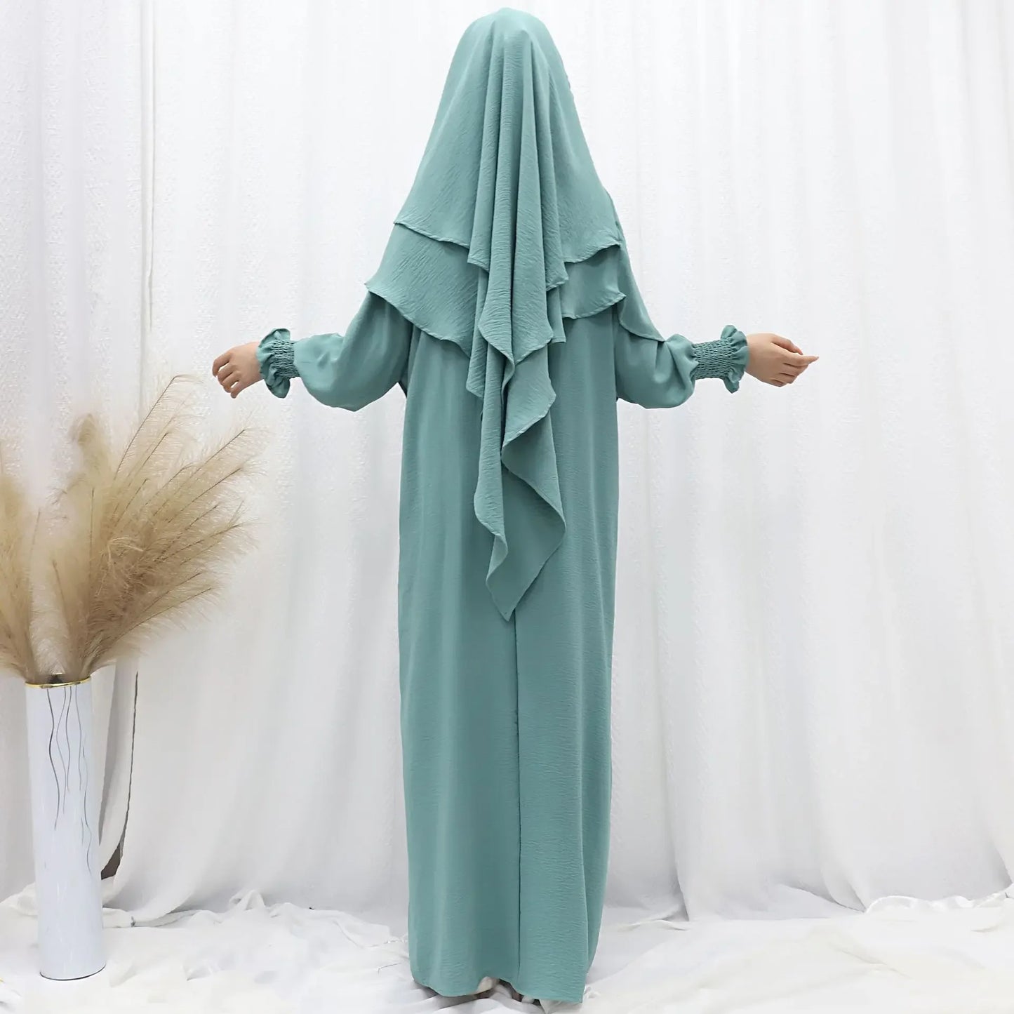 Ramadan Modest Muslim Women Dresses Headscarf Abaya Morocco Kaftan Dubai Turkey Abayas Islam Vestidos Arab Long Robe Jalabiya